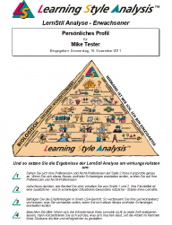 Lernstil Profil für Erwachsene Deckblatt